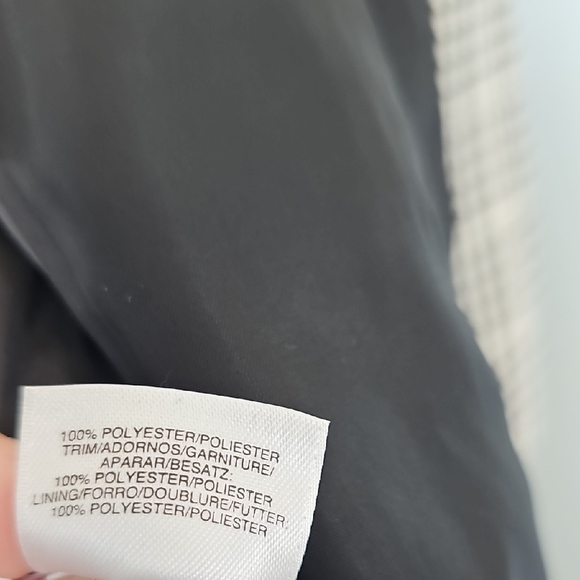 Black Label Evan Picone Black White Checkered Collarless Jacquard Blazer Size 14 - Picture 5 of 8